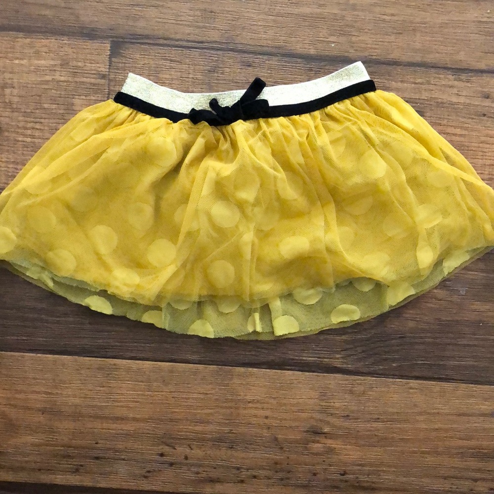 Little girl mustard mesh skirt
